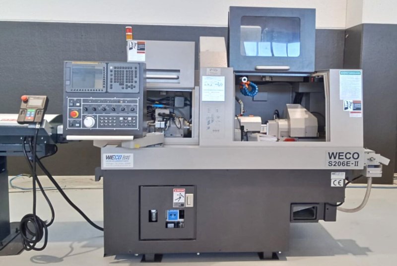 -NEW - 8-AXIS SLIDING HEADSTOCK LATHE WITH BAR FEEDER WECO - S 206E- II